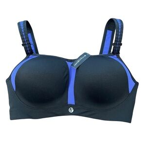 Soma Sports Bra Max Support Contour Underwire Black Royal Blue Size 34D